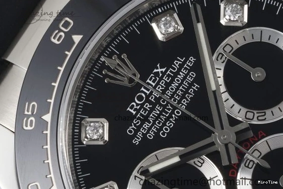 MiroTime 0425 Daytona 116519 Clean Factory 1:1 Best Edition Black Diamonds Dial on Oysterflex Rubber Strap SA Comfortable 1829